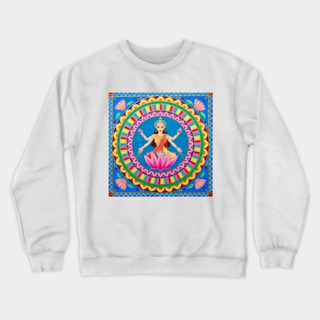 Goddess Lakshmi Crewneck Sweatshirt by SoozieWray